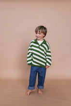 Load image into Gallery viewer, BUTTON UP DIAGONAL STRIPE PULL OVER - VERDE
