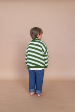 Load image into Gallery viewer, BUTTON UP DIAGONAL STRIPE PULL OVER - VERDE
