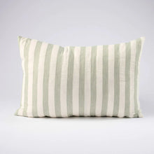 Load image into Gallery viewer, Santi Linen Cushion - Off White/Pistachio Stripe
