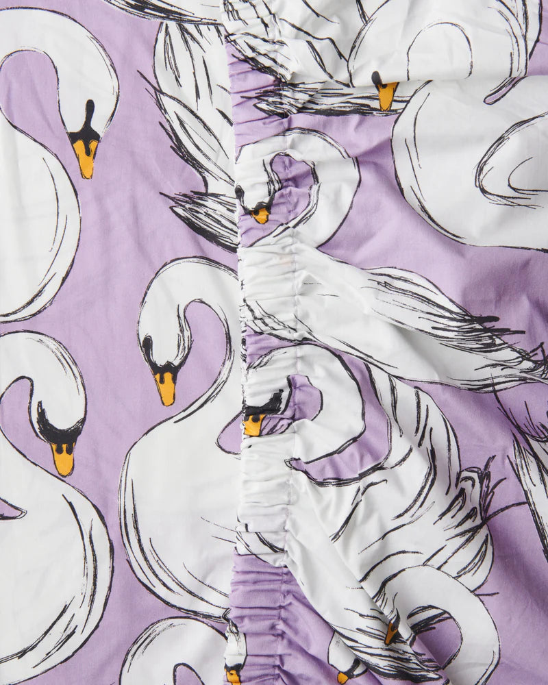 Swan Lake Cotton Fitted Cot Sheet