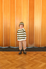 Load image into Gallery viewer, Organic Striped Pixie Beanie - Herb
