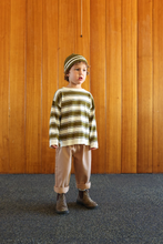 Load image into Gallery viewer, Organic Striped Pixie Beanie - Herb
