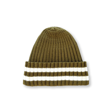 Load image into Gallery viewer, Organic Striped Pixie Beanie - Herb
