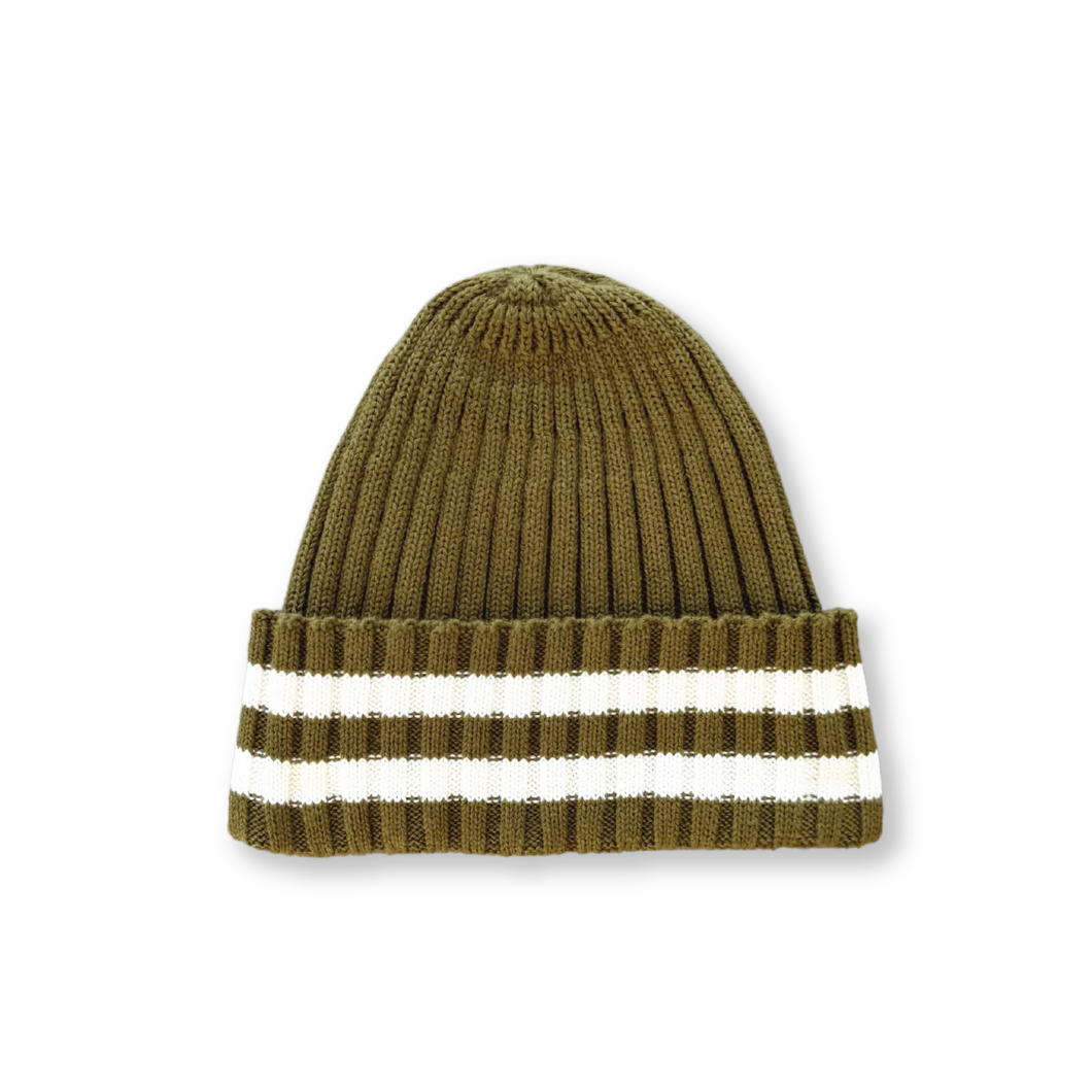 Organic Striped Pixie Beanie - Herb