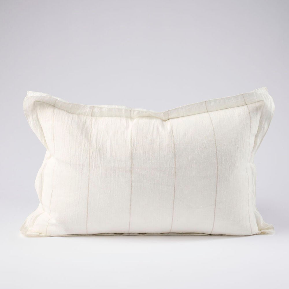 Carter Linen Cushion - Nutmeg Stripe