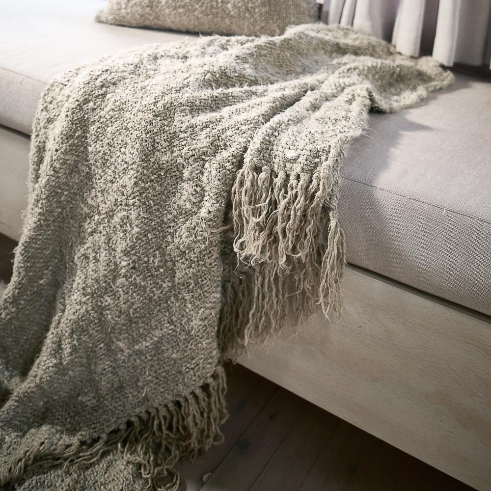 Wabi 100% Recycled Linen Throw - Natural