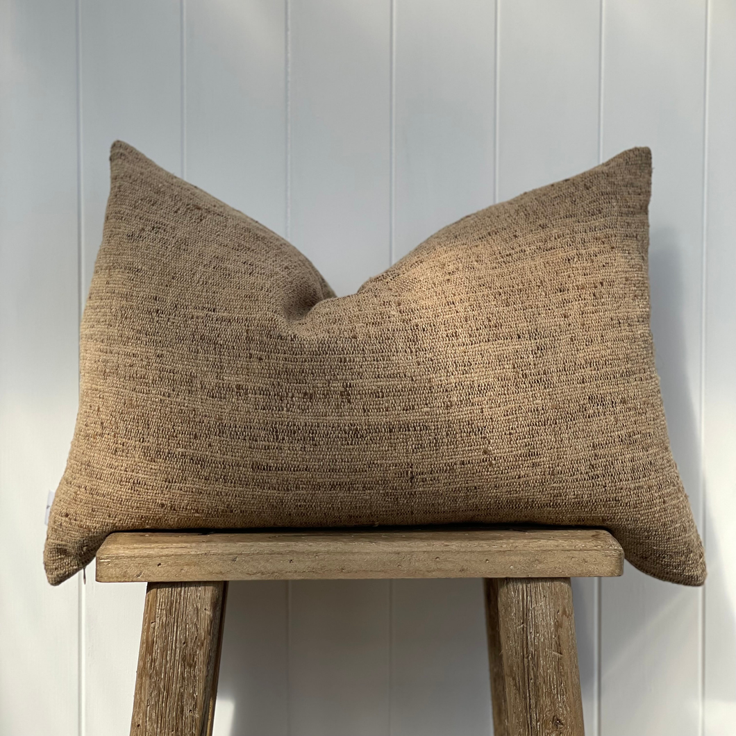 Tussar Wild Silk Cushion - Natural