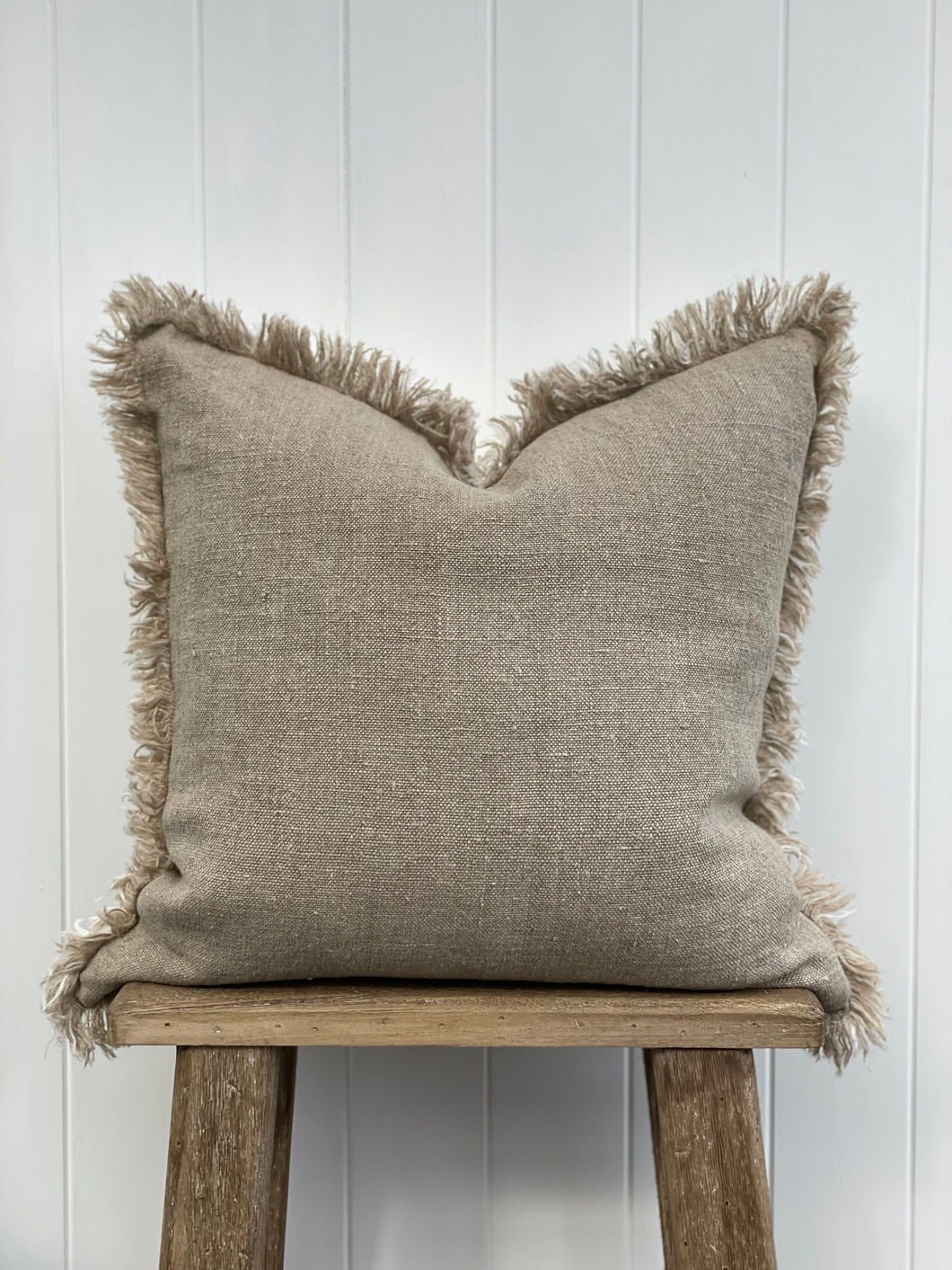 Briar Reversible Frayed Linen Cushion