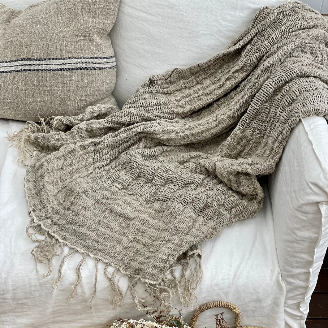 Clover Handloomed Linen Throw