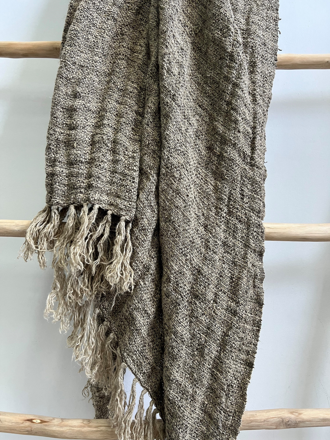 Felix Knotted Fringe Linen Throw