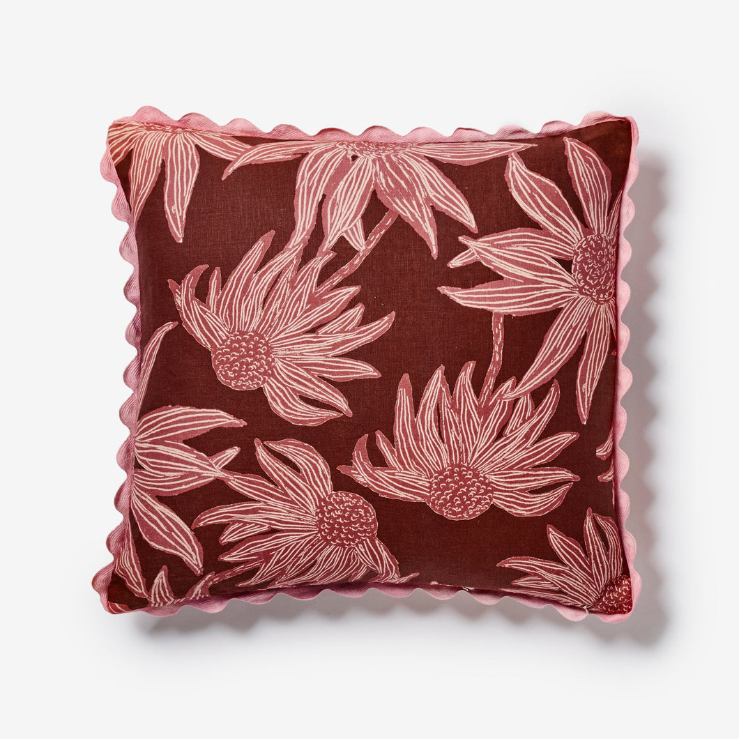 Fiore Cushion - Burgundy