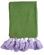 Load image into Gallery viewer, Green With Envy Tassel Throw
