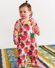 Load image into Gallery viewer, Strawberry Jam Organic Cotton Quilted Fleece Overalls
