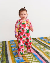 Load image into Gallery viewer, Strawberry Jam Organic Cotton Quilted Fleece Overalls
