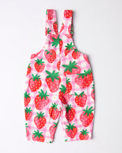 Load image into Gallery viewer, Strawberry Jam Organic Cotton Quilted Fleece Overalls
