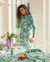 Load image into Gallery viewer, Tumbling Flowers Green Linen Apron
