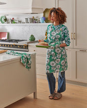 Load image into Gallery viewer, Tumbling Flowers Green Linen Apron
