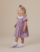 Load image into Gallery viewer, Flo Smocked Dress - Mauve Check
