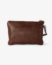 Load image into Gallery viewer, The Bindu Leather Clutch - Dark Cognac
