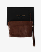 Load image into Gallery viewer, The Bindu Leather Clutch - Dark Cognac
