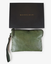 Load image into Gallery viewer, The Bindu Leather Clutch - Olive
