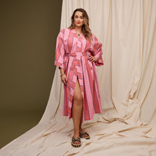 Load image into Gallery viewer, Brigitte Cotton Bath Robe - Scarlet
