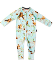 Load image into Gallery viewer, SQUIRREL SCURRY ORGANIC LONG SLEEVE ZIP ROMPER
