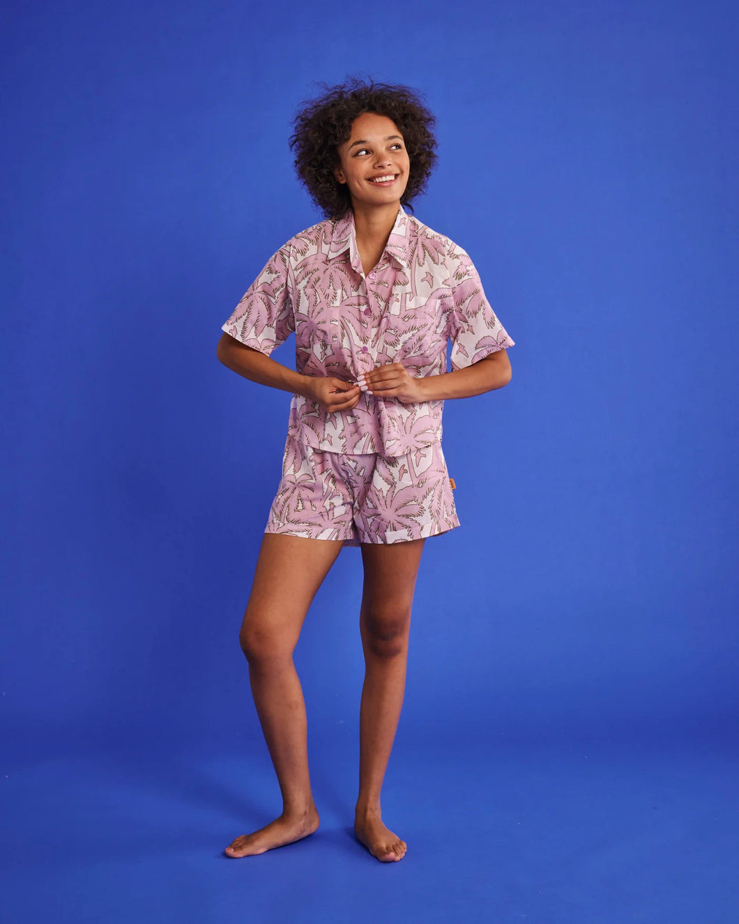 Balmy Palmy Organic Cotton Short Sleeve Shirt & Short Pyjama Set (Copy)