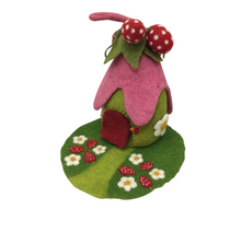 Load image into Gallery viewer, Papoose Toys | Felt Strawberry Fairy House &amp; Mat
