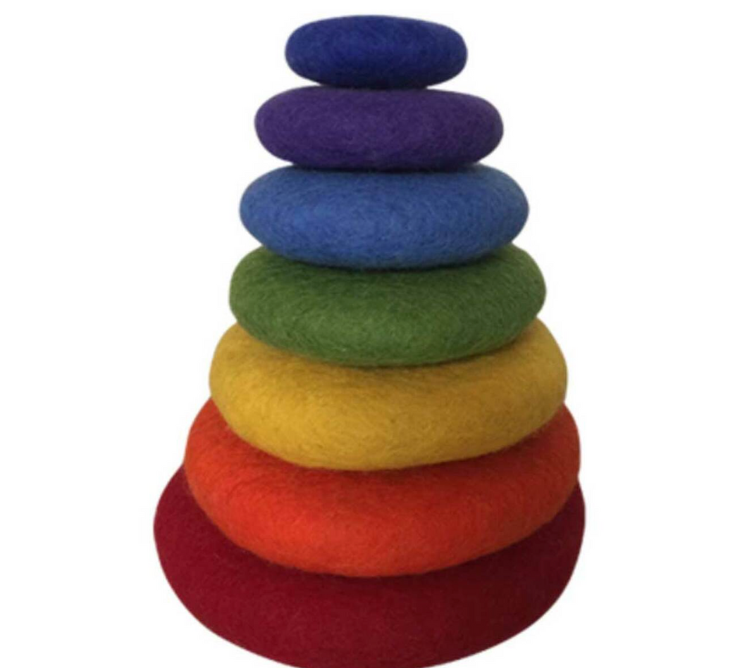 Papoose Toys | Rainbow Stacking Set | 7 pc